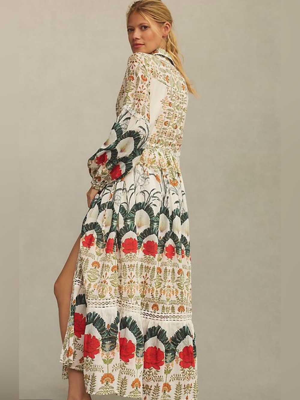 Anthropologie Hawthorn  Buttondown Midi Shirt Dress NWOT. 70%cotton 30% Silk - Picture 2 of 8